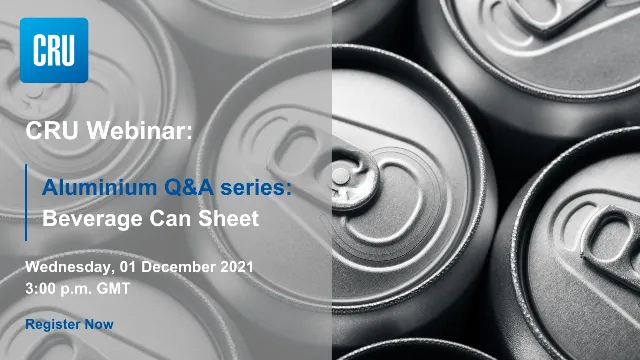 CRU Aluminium Q&A series Beverage Can Sheet Webinar Image