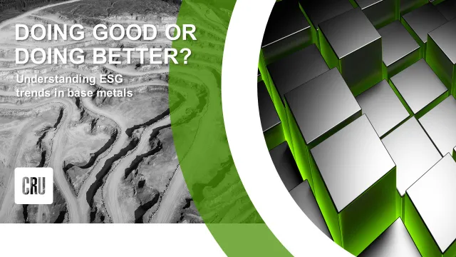 Doing good or doing better Understanding ESG trends in base metals. Image